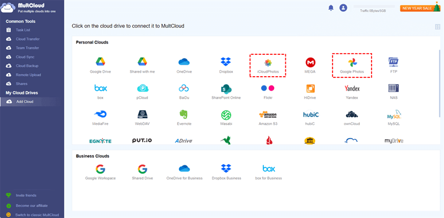 iCloud Photos to MultCloud